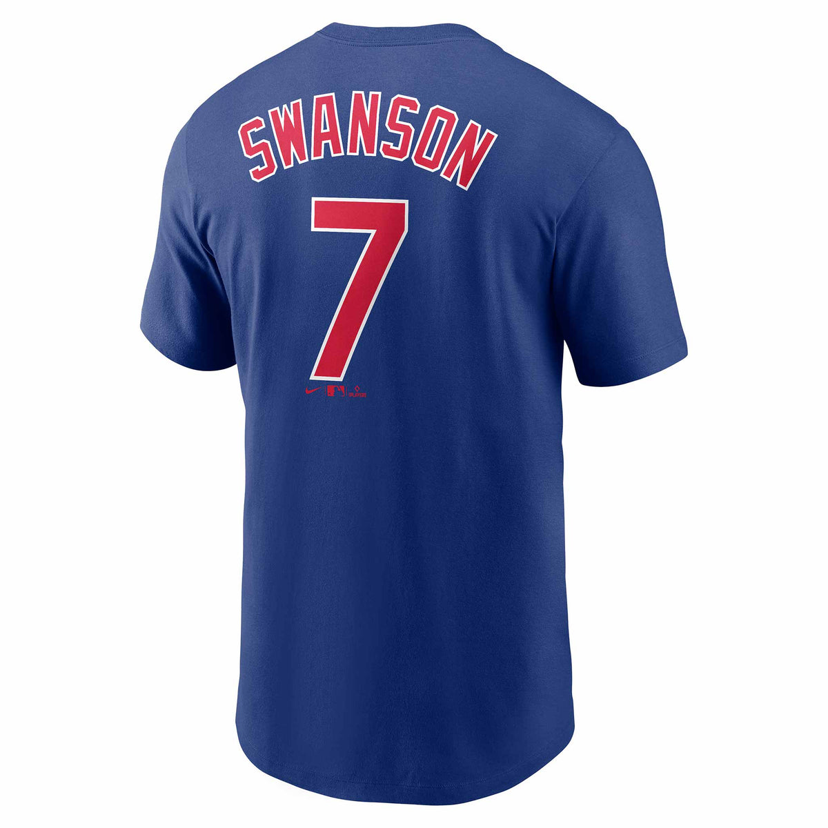 Men's Nike Dansby Swanson Royal Chicago Cubs Name and Number T-Shirt