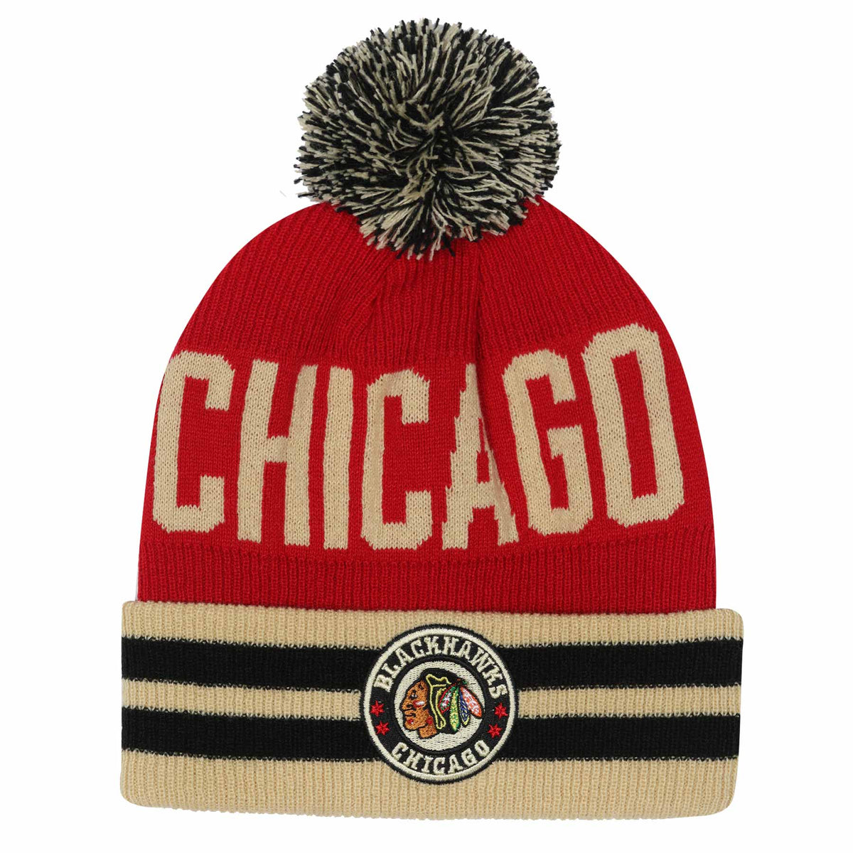 Chicago Blackhawks 2025 Winter Classic Youth Knit POM Hat Wrigleyville Sports