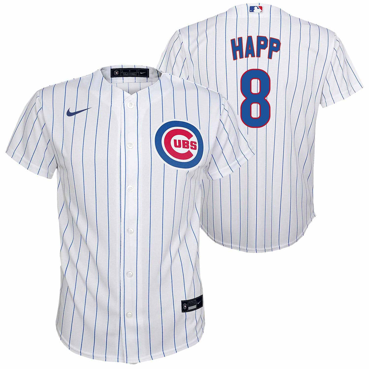 Nike Men's Chicago Cubs Ian Happ #8 Royal Cool Base Jersey