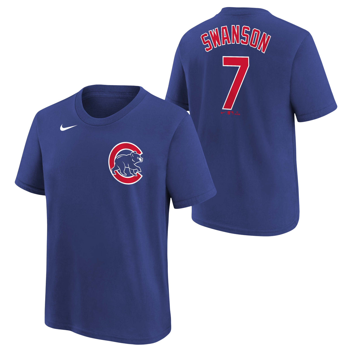 BreakingT Youth Chicago Cubs Dansby Swanson Gray Pose Graphic T