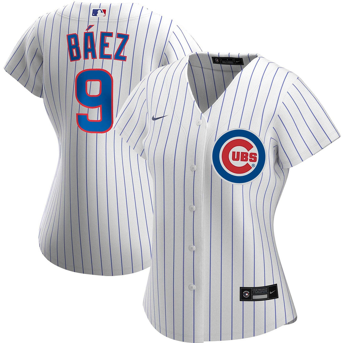 Javier Baez Chicago Cubs Autographed Blue Nike Replica Jersey