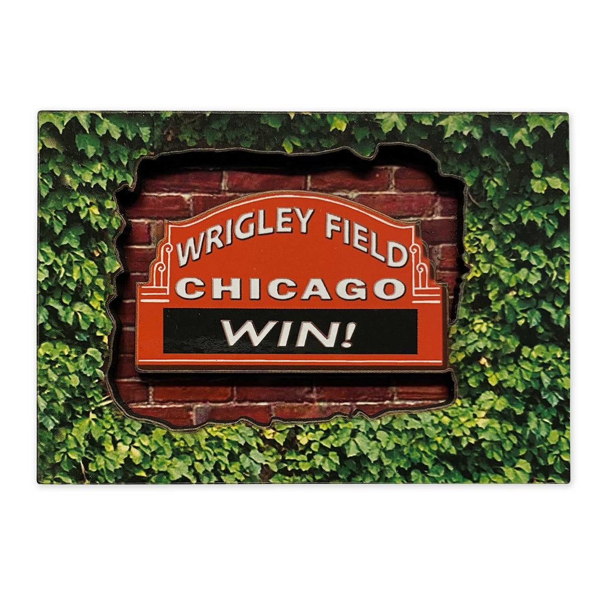 Wrigley Field Brick/Ivy 2d wood magnet - Great Chicago Gifts