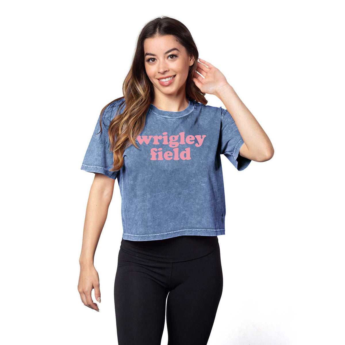 Reclaimed Chicago Cubs Graphic Wrigley Field Cropped T-shirt 