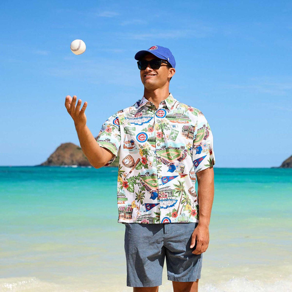 Reyn Spooner Chicago Cubs Mens Hawaiian Shirt XL MLB Genuine