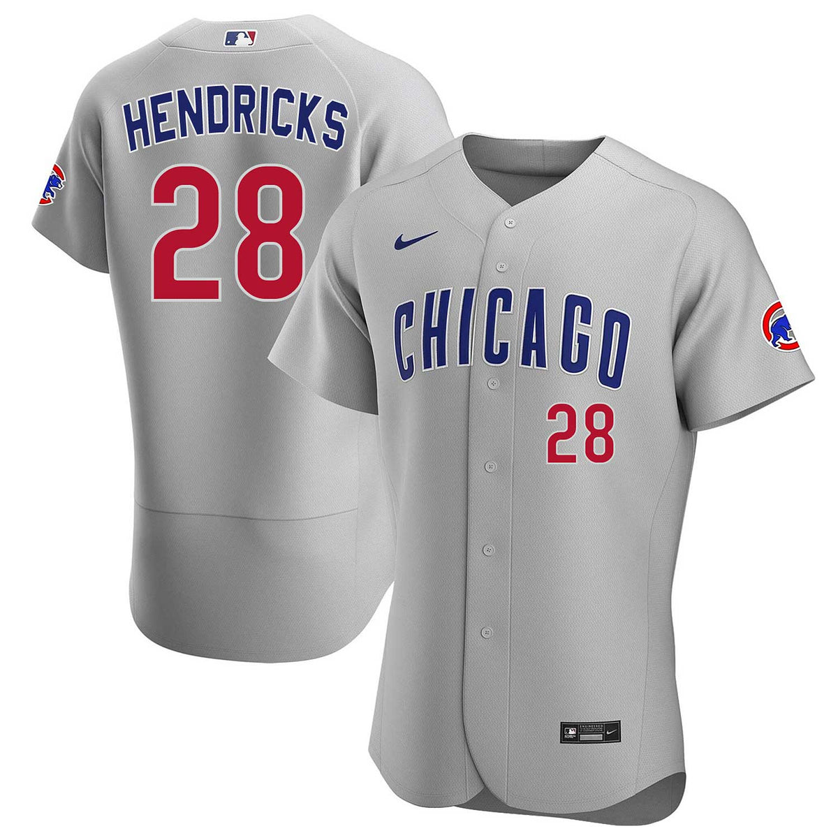 MLB Nike Chicago Cubs #28 Kyle Hendricks Royal Blue Backer Pullover Hoodie