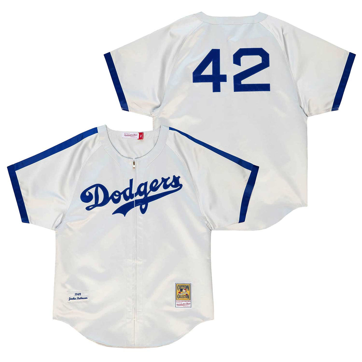 Authentic Mitchell and Ness 1949 Brooklyn Dodgers Jackie Robinson Satin  Jersey