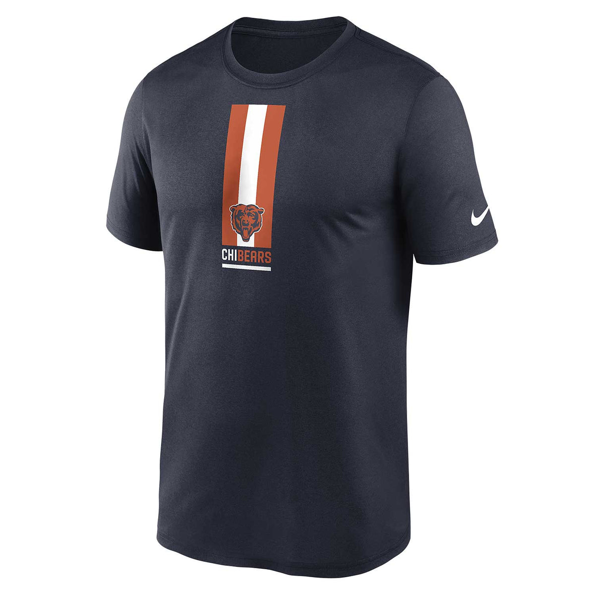 Men s Nike Navy Chicago Bears Vertical Split Legend Performance T Shirt Size Small