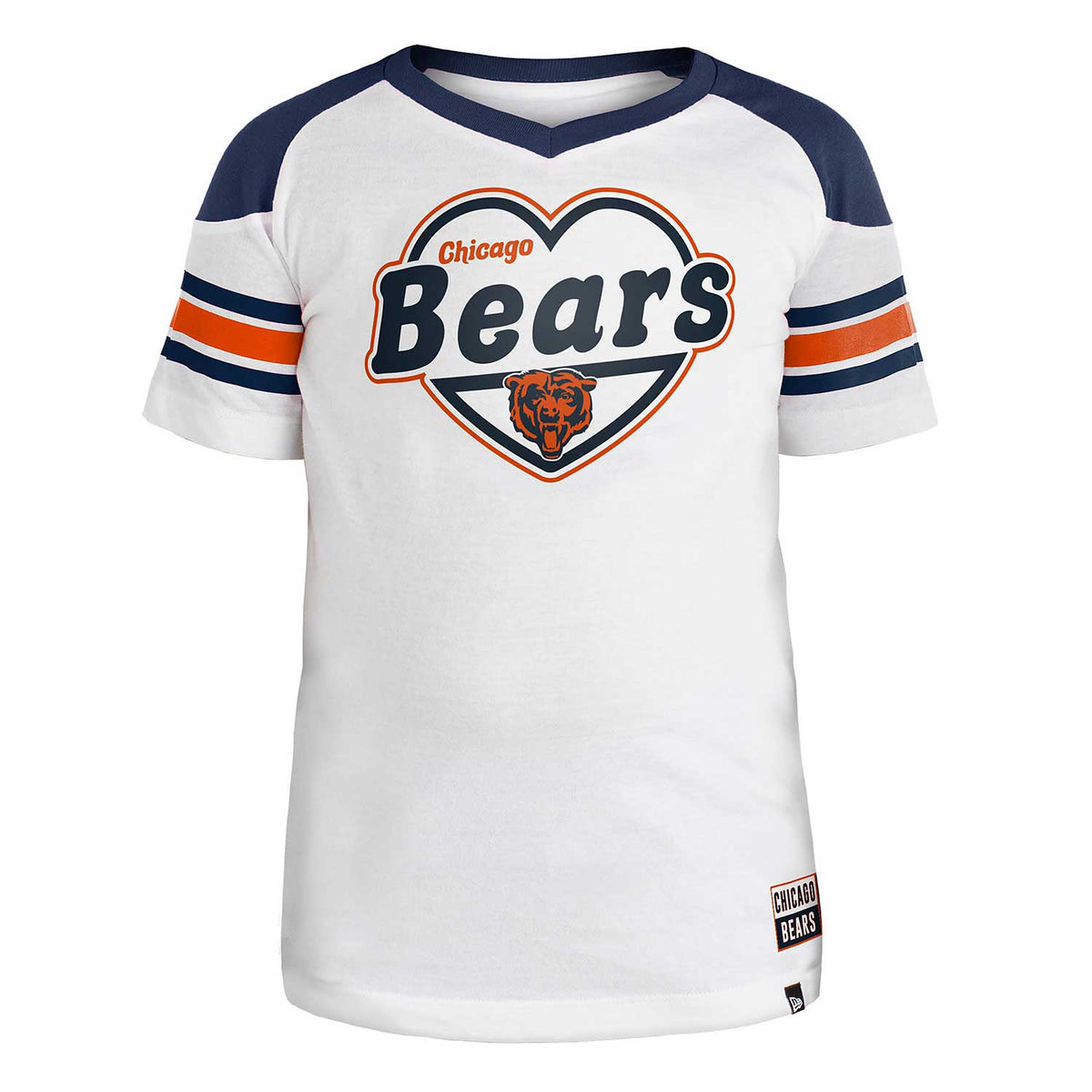 New Era Chicago Bears Youth Girls White Love T-Shirt 7/8