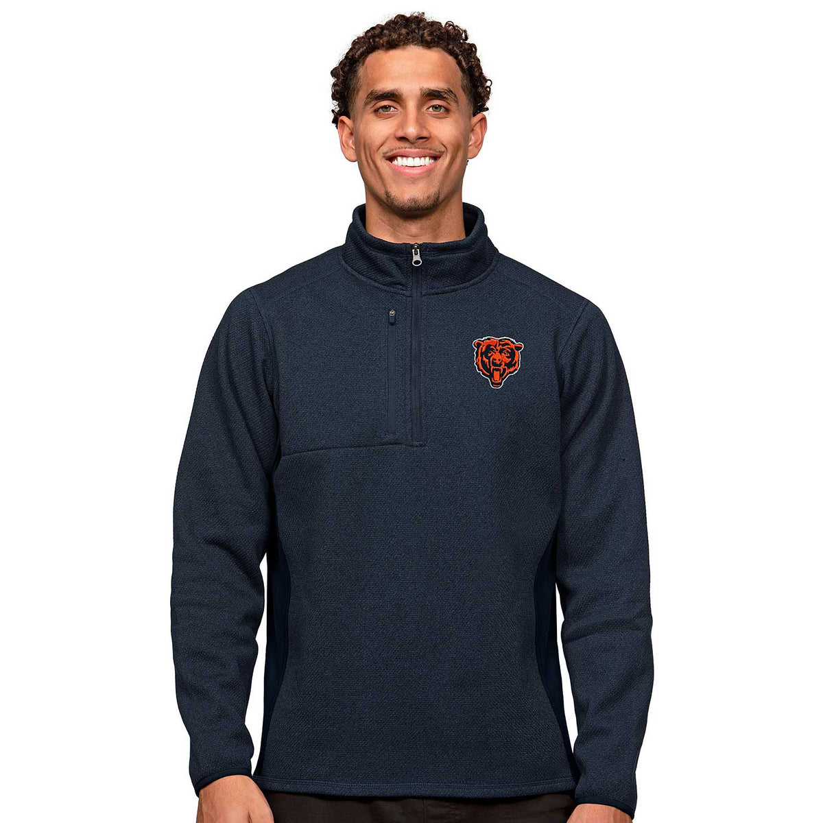 : Ultra Game NFL Chicago Bears Mens Quarter Zip