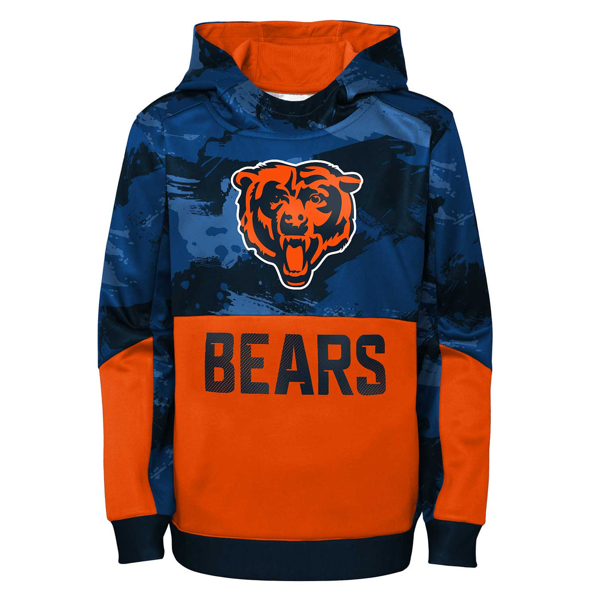 Outerstuff Chicago Bears Youth All Over Blitz Hooded Sweatshirt Small = 6-8