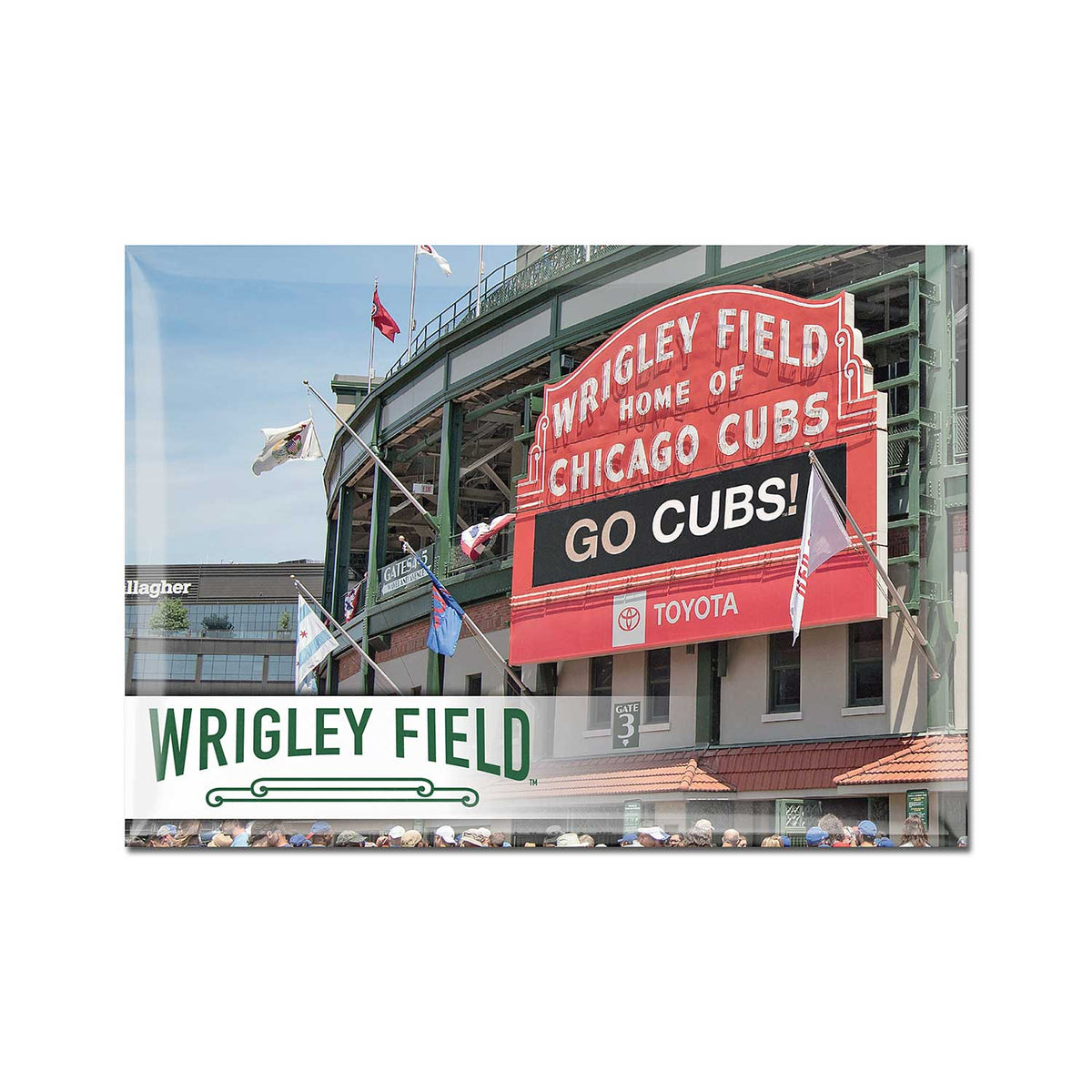 Wrigley Field Brick/Ivy 2d wood magnet - Great Chicago Gifts