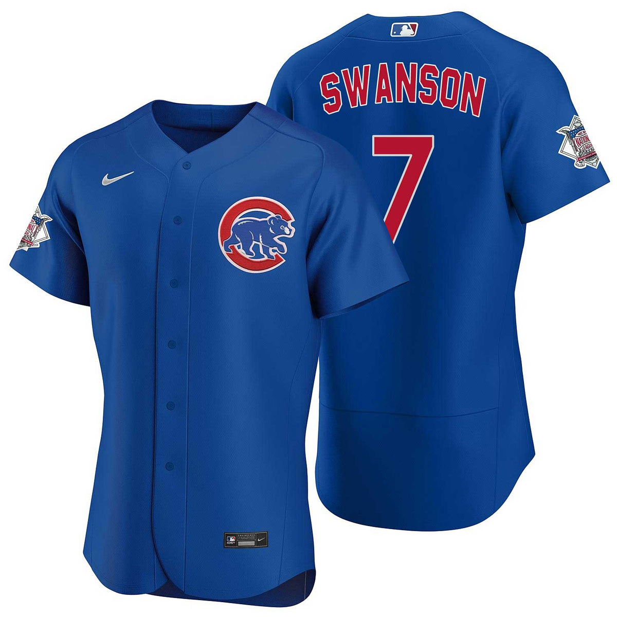 Men's Chicago Cubs Dansby Swanson Nike White/Royal Home Authentic