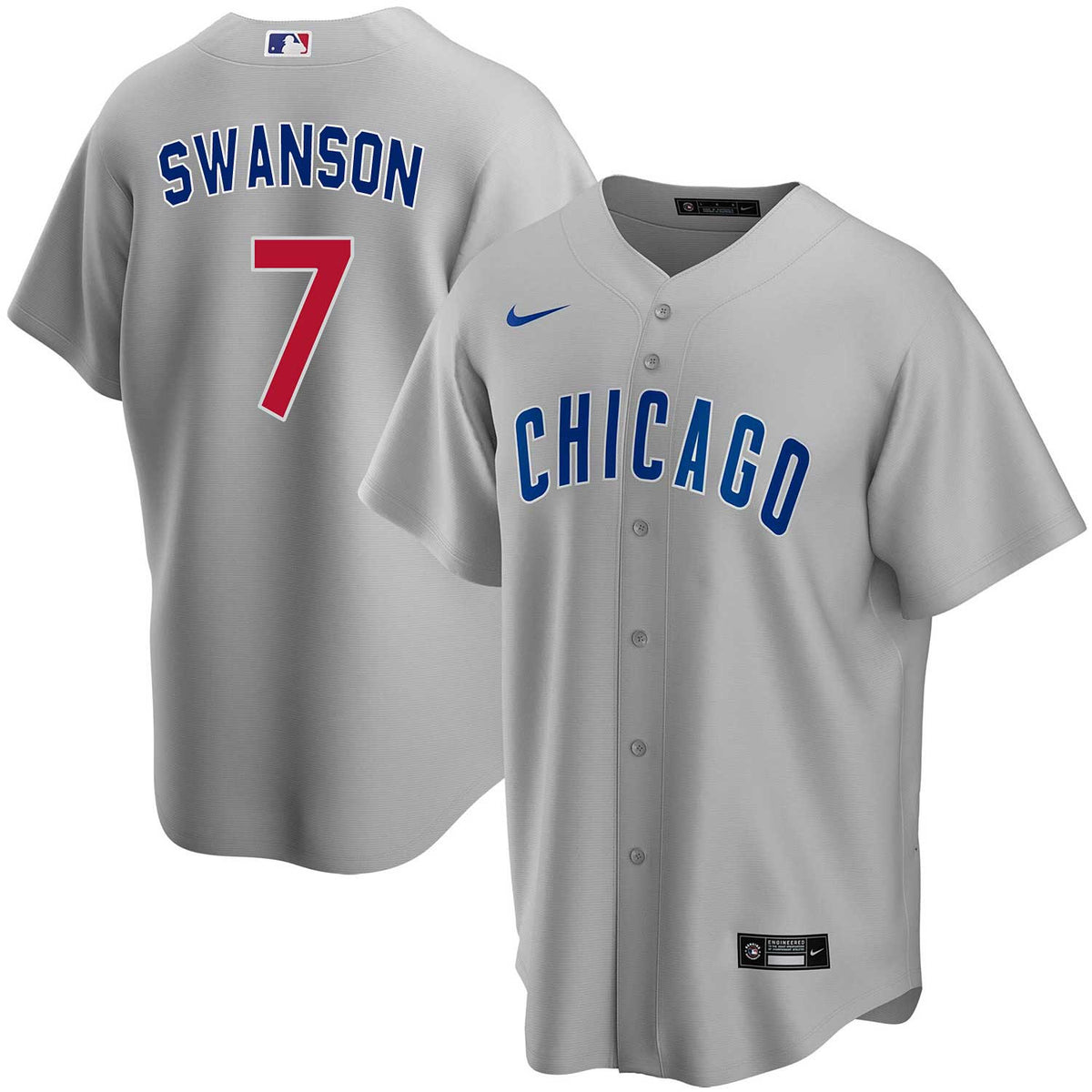 Chicago Cubs Dansby Swanson Nike Home Replica Jersey with Authentic Lettering Large