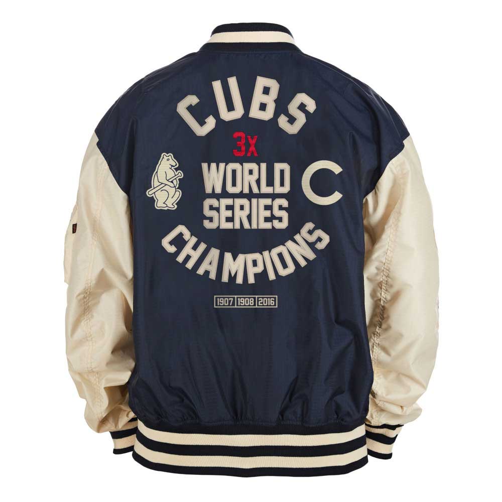 Maker of Jacket MLB Chicago Cubs 3X World Series Champions Varsity