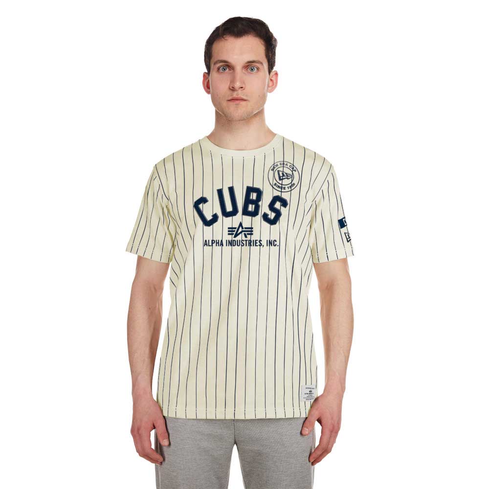 New Era Cap Chicago Cubs Ladies Pinstripe V-Neck T-Shirt Medium
