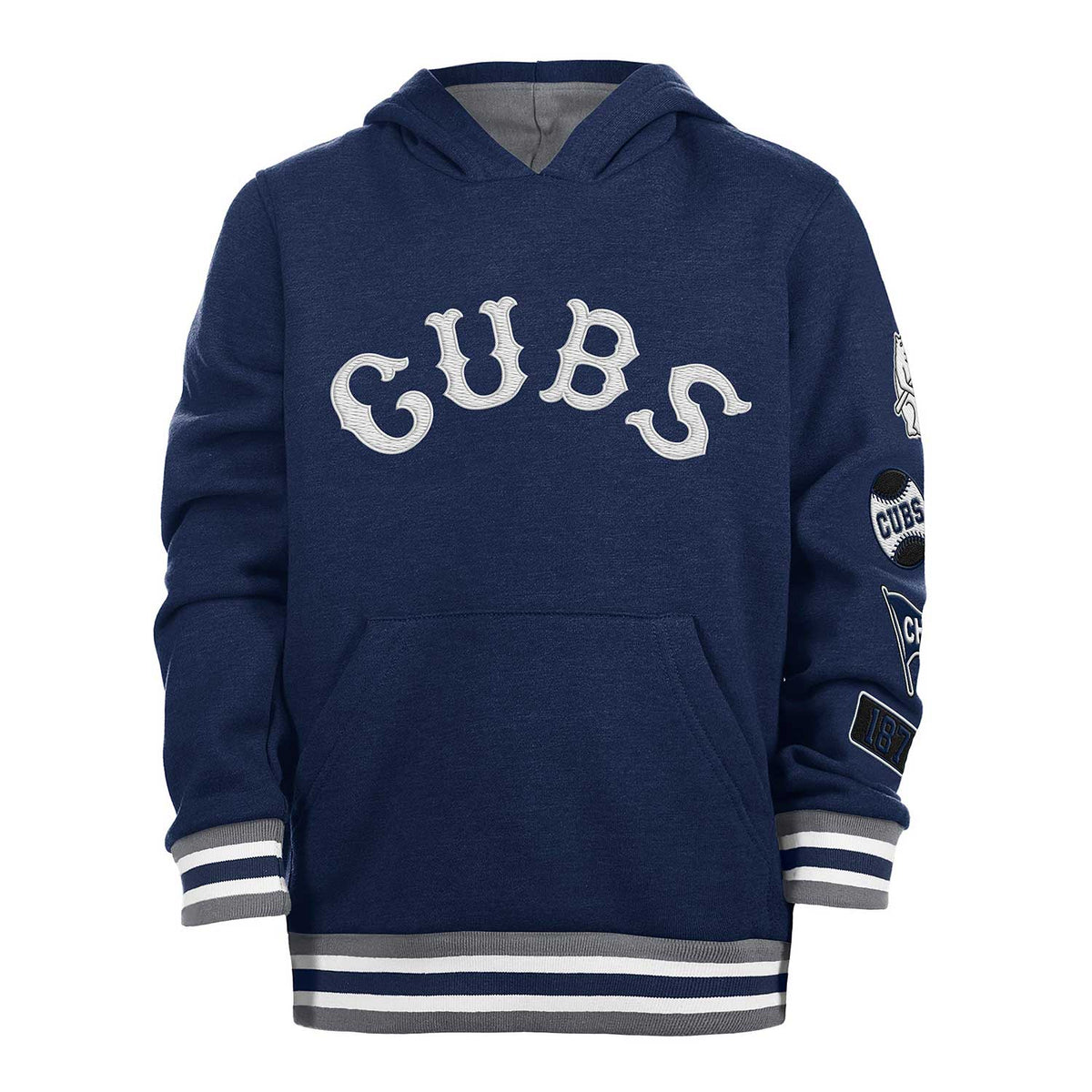 Retro Chicago Cubs Hoodie - Featuring Crested Graphics - Men's Extra Large