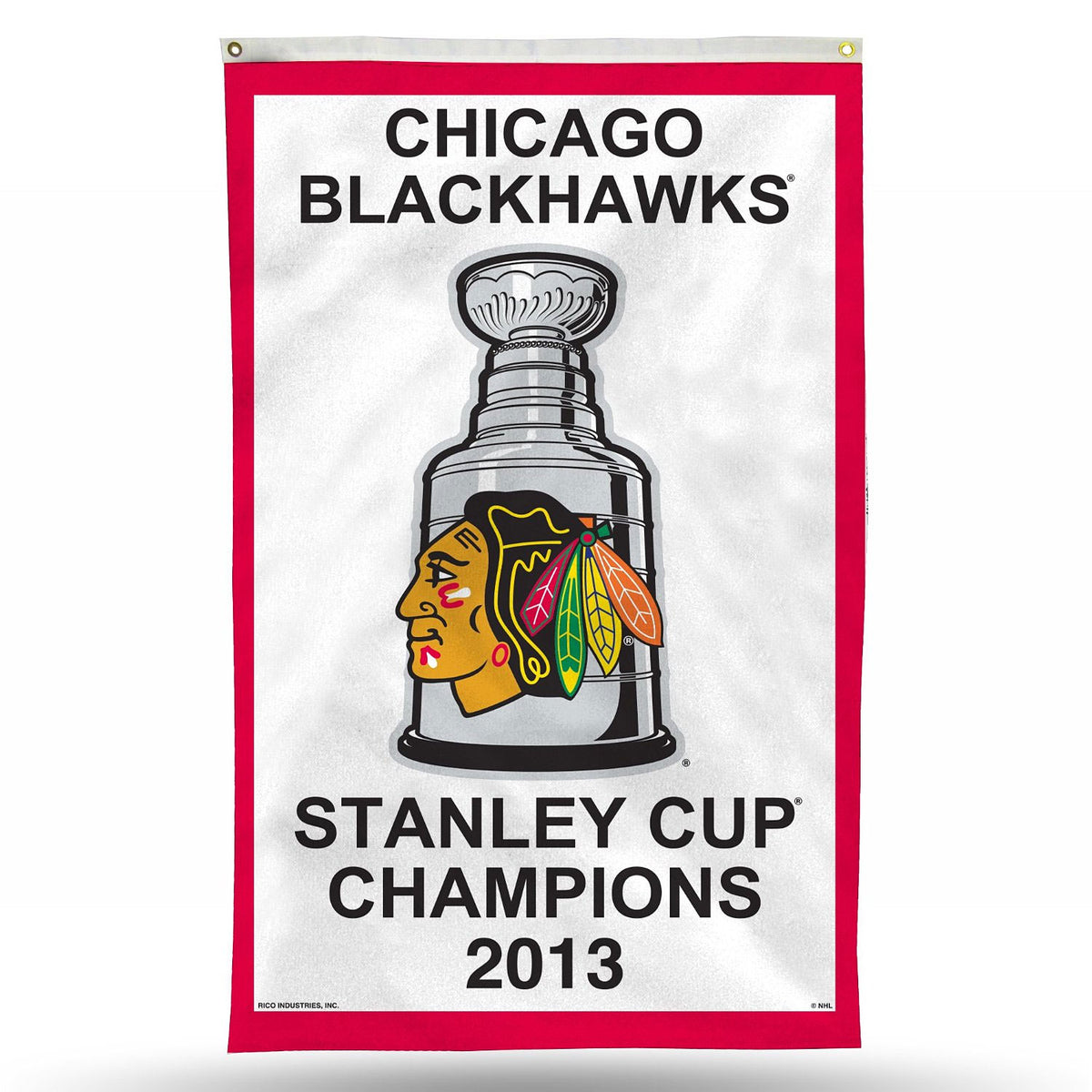 Chicago Blackhawks 2013 5X Stanley Cup Champs Champions Banner T-Shirt