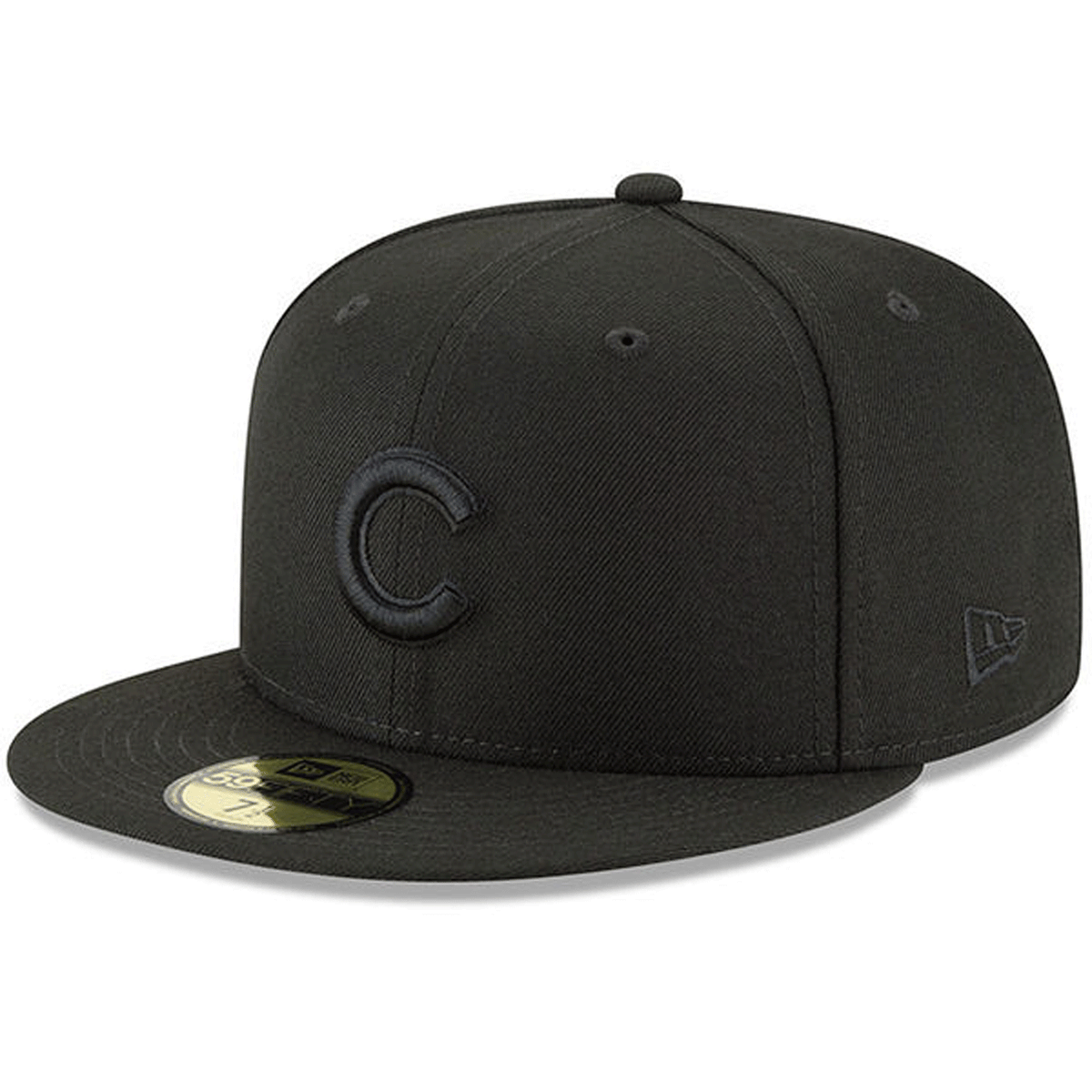 Chicago Cubs Black on Black Crawl Bear Logo Adjustable Hat