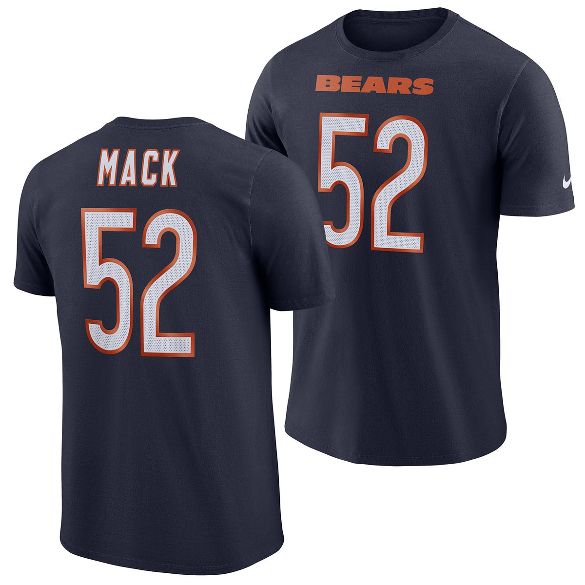 Men's Nike Khalil Mack White Chicago Bears Name & Number T-Shirt