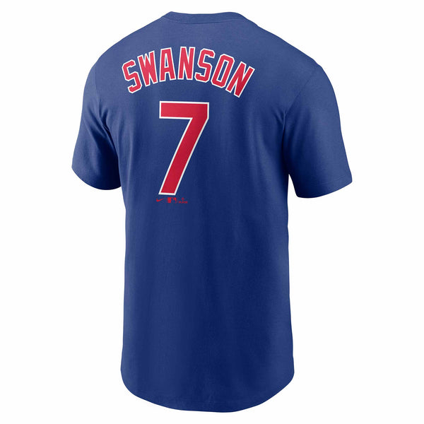 Chicago Cubs Dansby Swanson Nike Name & Number T-Shirt Small