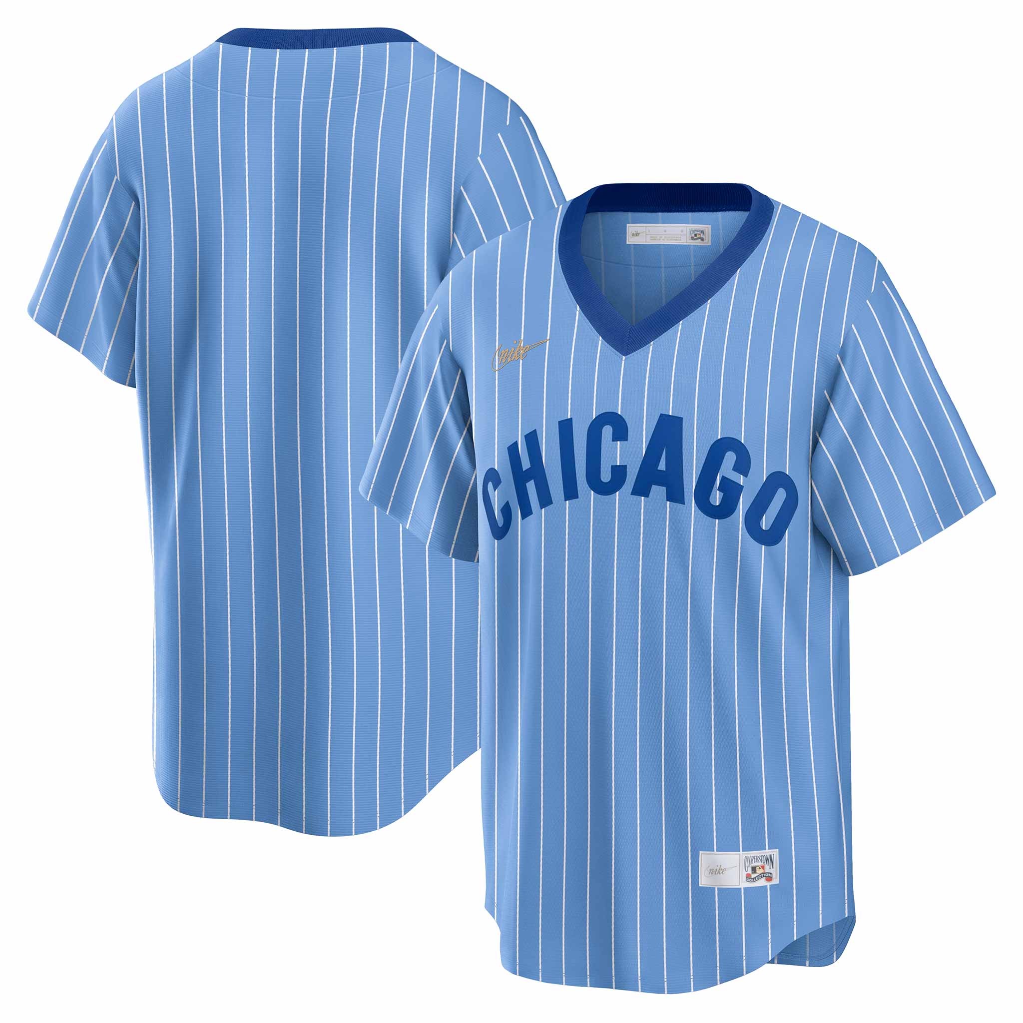 Royal Blue Chicago Cubs Red Pinstripe New Era Short Sleeve T-Shirt L