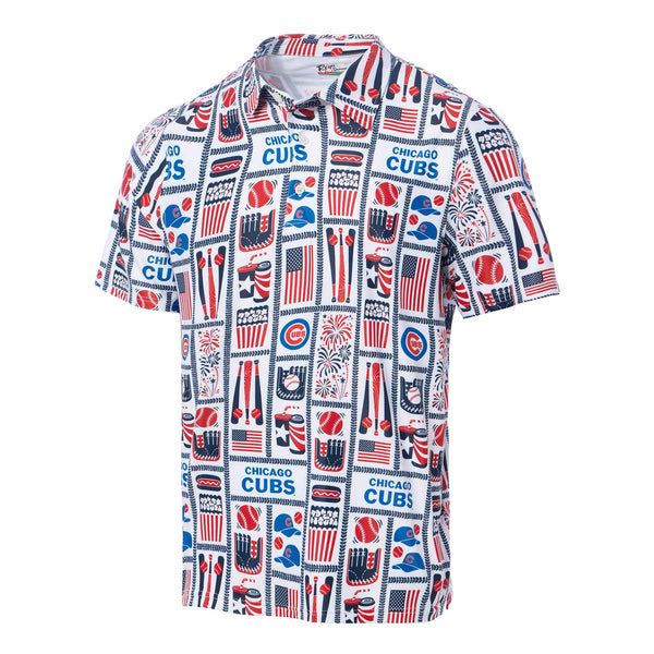 Chicago Cubs Reyn Spooner Americana Hawaiian Performance Polo