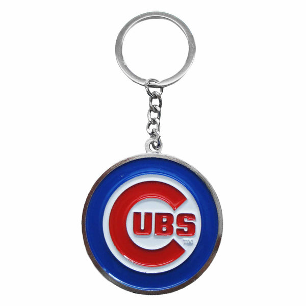 Chicago Cubs Metal Bullseye Keychain