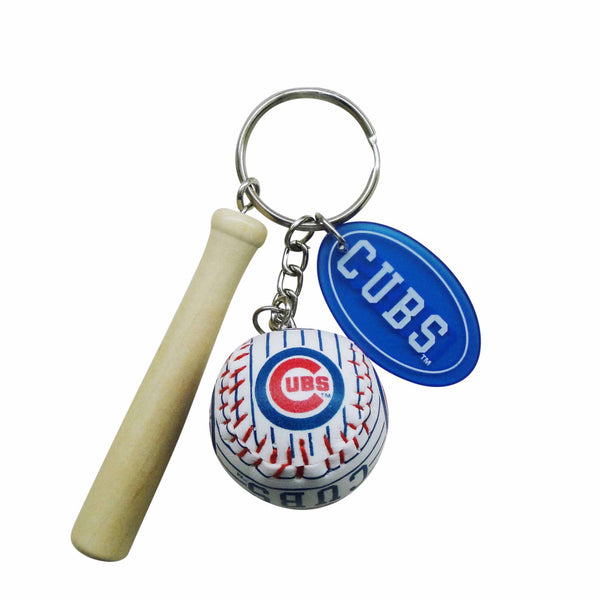 Chicago Cubs Bat and Ball Keychain