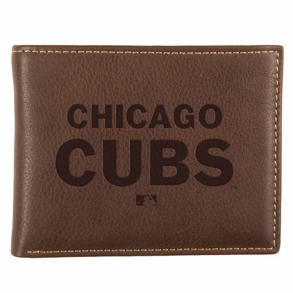 Chicago Cubs Brown Contrast Stitch Billfold Wallet