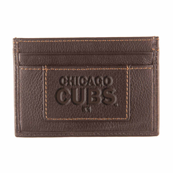 Chicago Cubs Brown Nappa Leather Card Holder