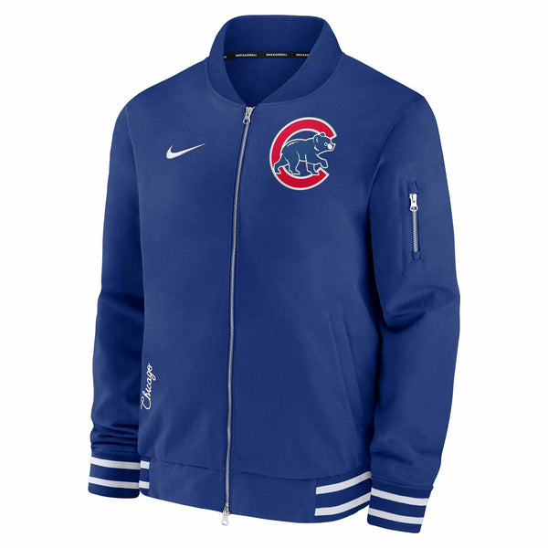 Chicago Cubs 2024 Nike Authentic Collection Bomber Jacket   100410 600x 