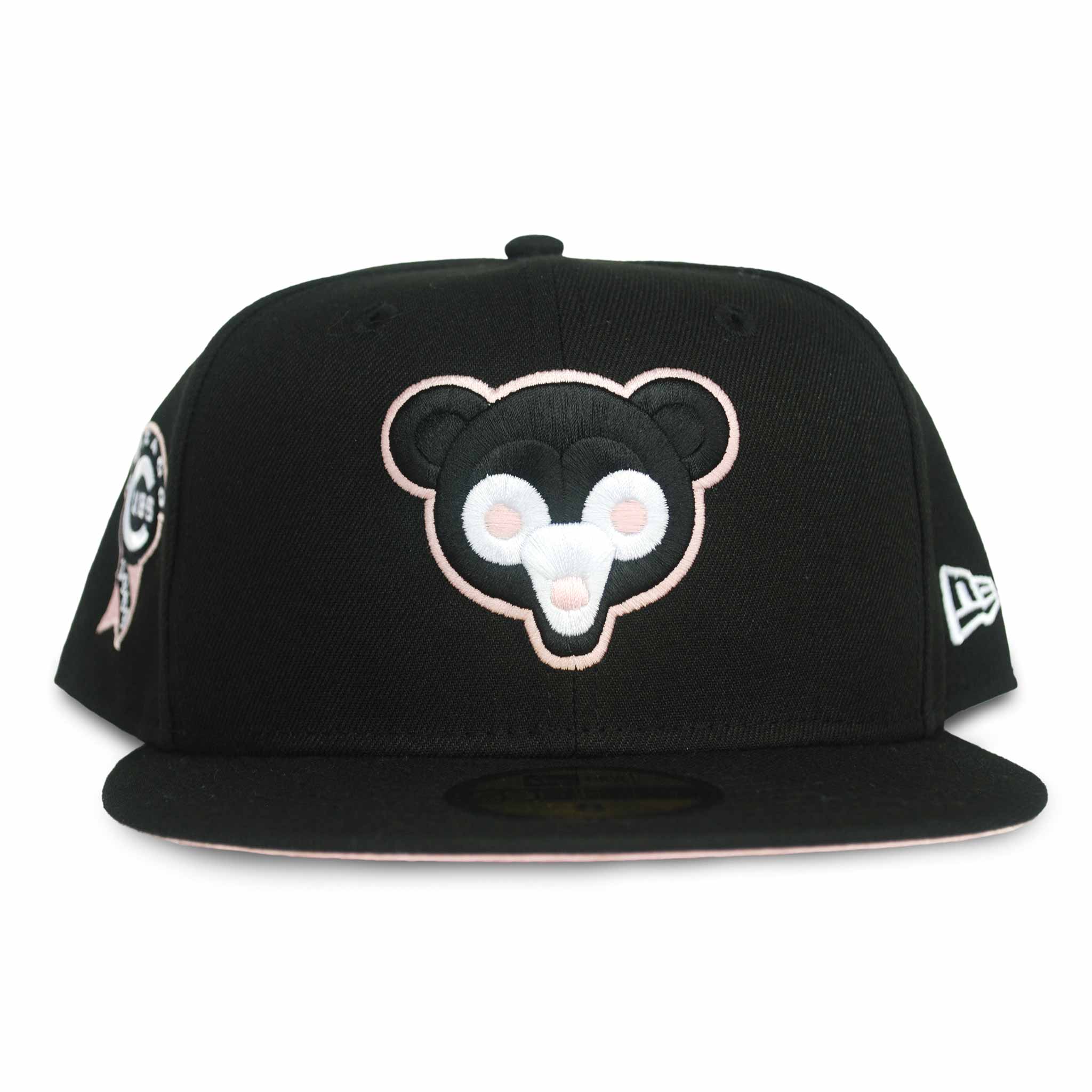 Exclusive New Era 59fifty Brown Black Chicago store Cubs Pink Bottom Patch Size 7 7/8