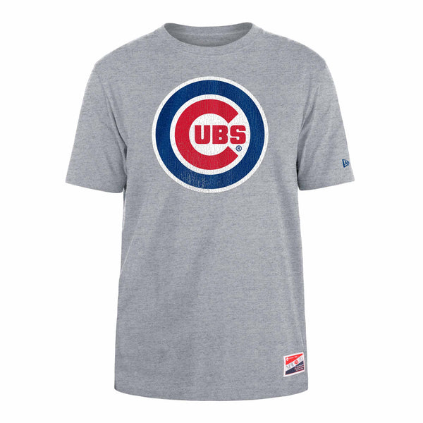 Chicago Cubs Heather Dolphin Grey Bullseye T Shirt