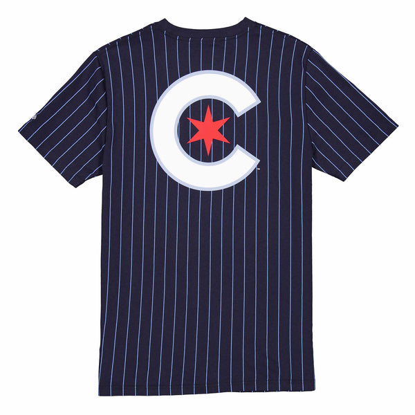 Chicago Cubs Two Sided City Connect Pinstripe T Shirt