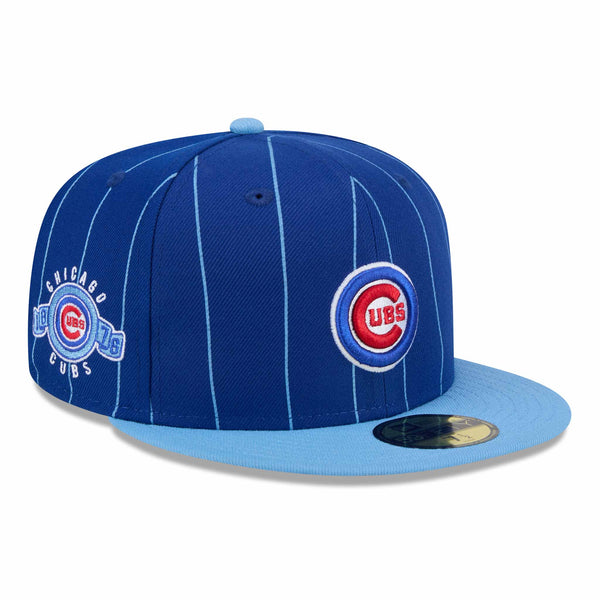 Chicago Cubs Pinstripe Royal Bullseye 1876 Patch 5950 Fitted Cap