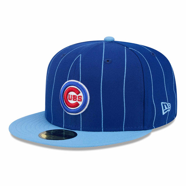 Chicago Cubs Pinstripe Royal Bullseye 1876 Patch 5950 Fitted Cap