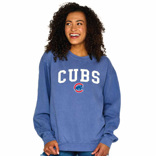 Chicago Cubs Ladies Peri Walking Bear Crew Neck Sweatshirt