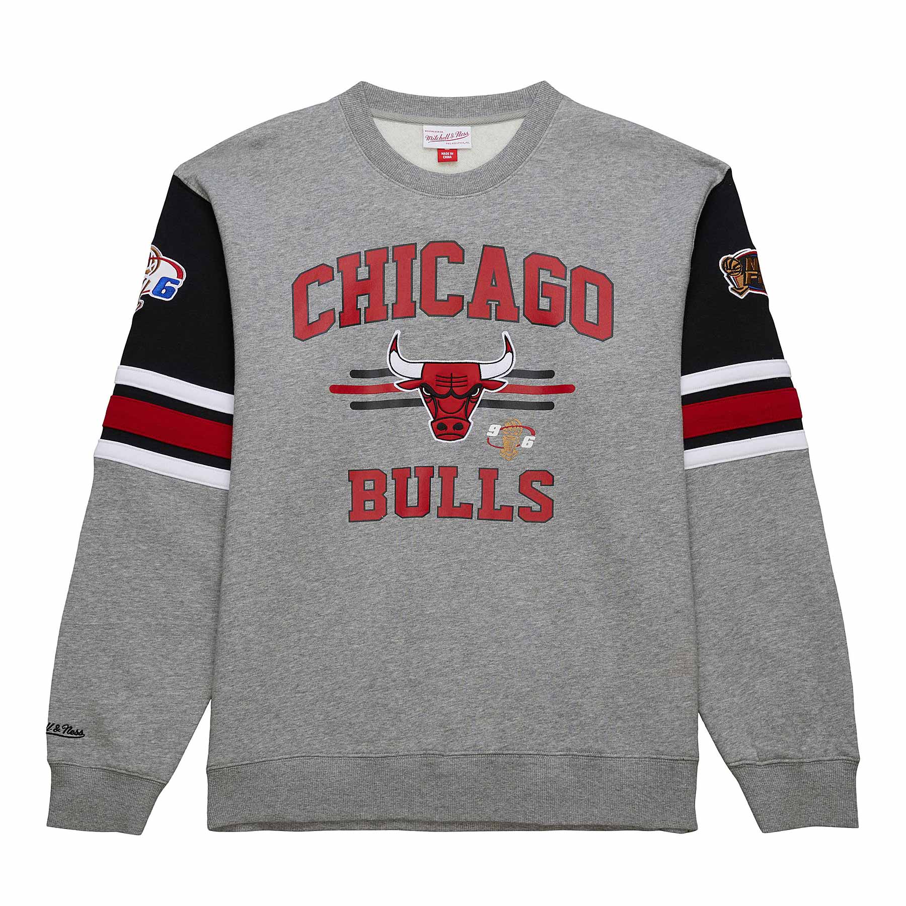 Chicago Bulls Mitchell Ness Vintage Logo 4.0 Crewneck Sweatshirt