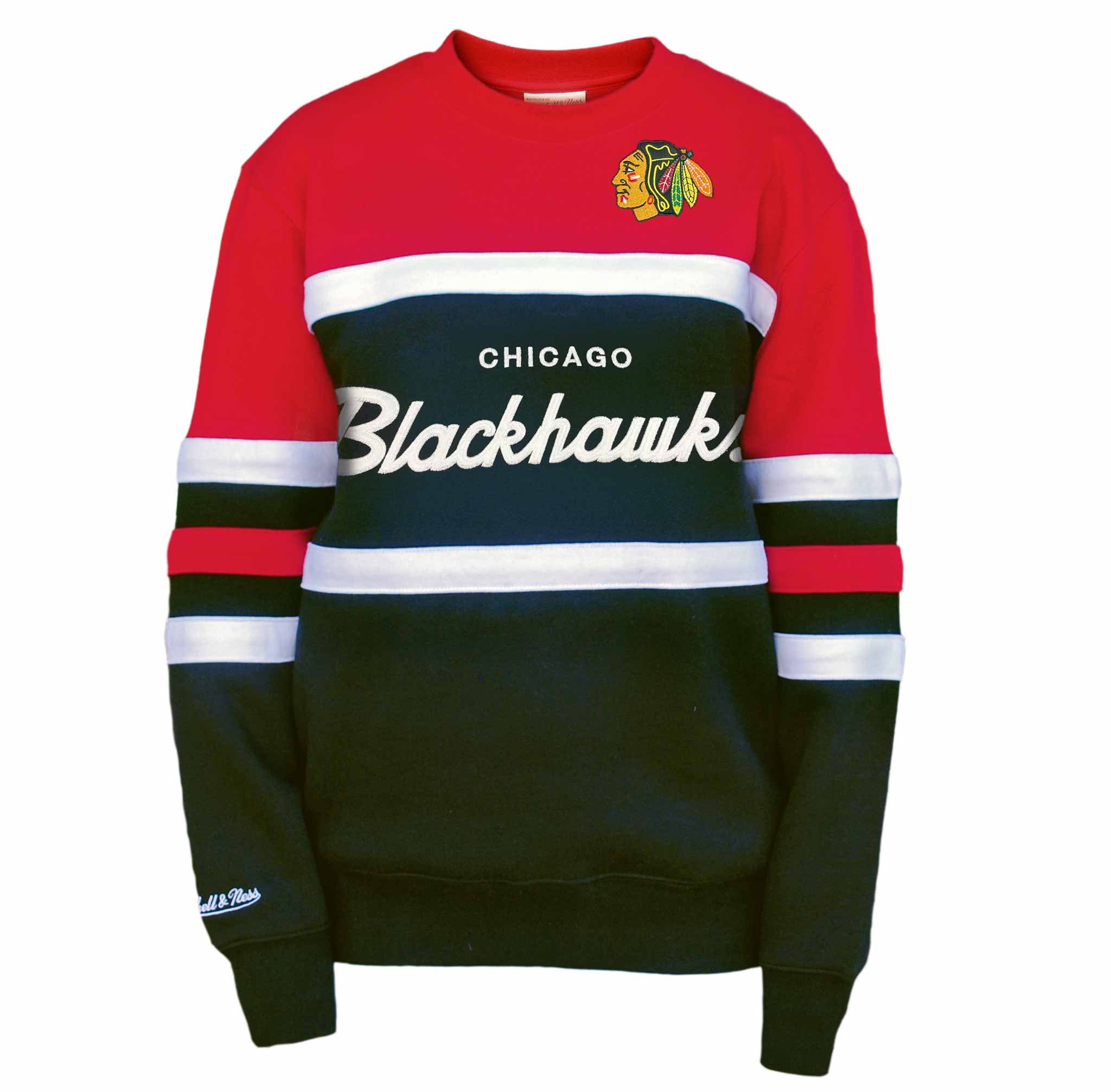 Chicago Blackhawks Mitchell Ness Black Head Coach Crewneck Sweatshirt