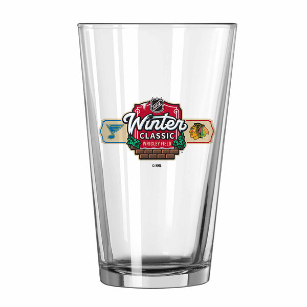 Winter Classic Chicago Blackhawks vs. St. Lous Blues 16 OZ Pint Glass