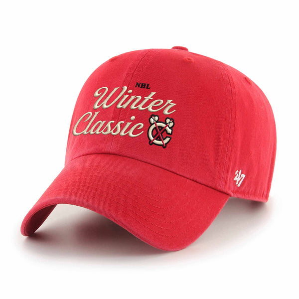 Chicago Blackhawks 2024 Winter Classic 47 Brand Red Cleanup Adjustable Cap