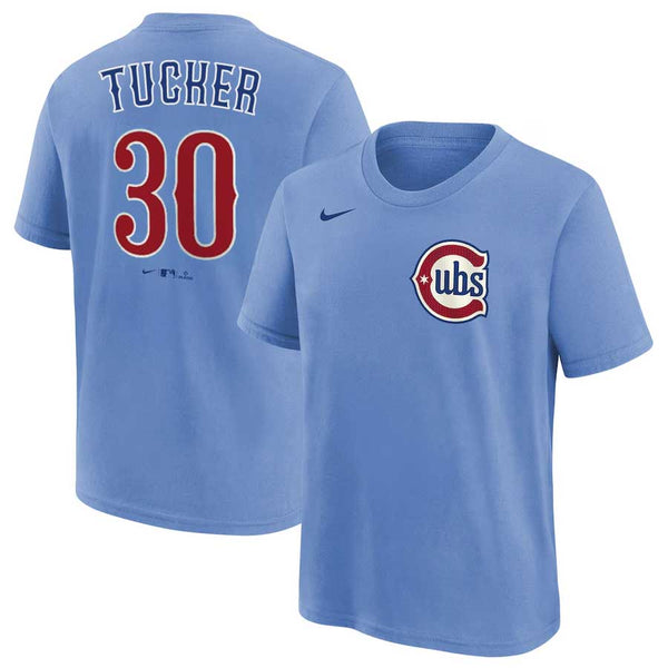 Chicago Cubs Blues Alternate Kyle Tucker Nike Youth Name and Number T-Shirt