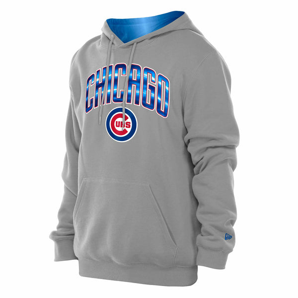 Chicago Cubs New Era Satin Bullseye Hooded Sweatshirt