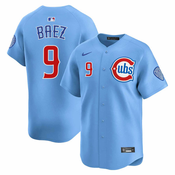 Chicago Cubs Javier Baez Blues Alternate Nike Vapor Limited Jersey