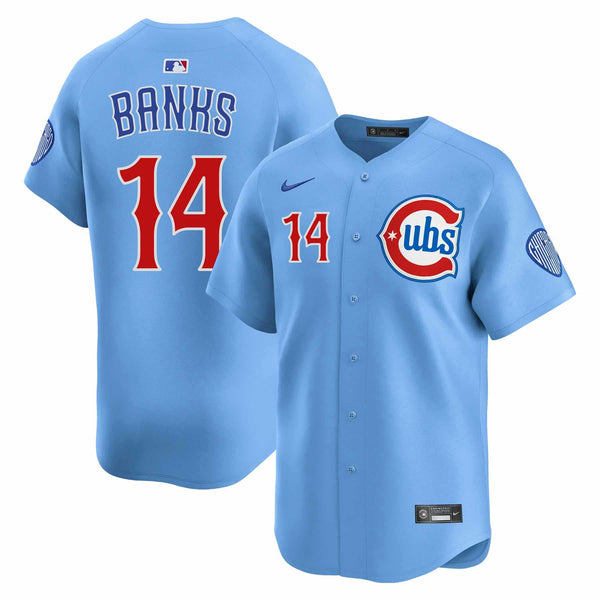 Chicago Cubs Ernie Banks Blues Alternate Nike Vapor Limited Jersey