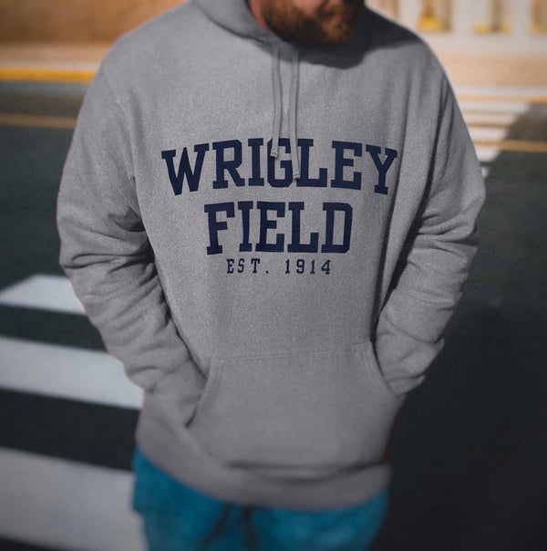 Wrigley Field Est. Gray Core Hooded Sweatshirt