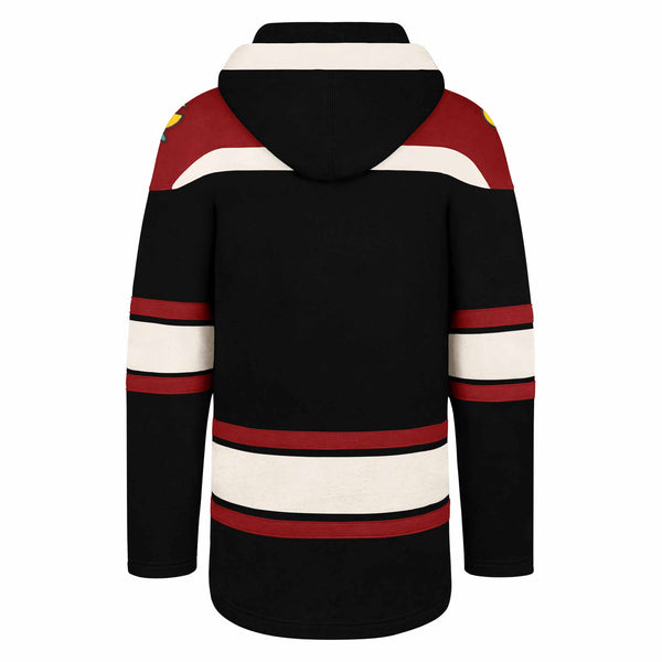 Chicago Blackhawks Jet Black Superior Lacer Hooded Sweatshirt