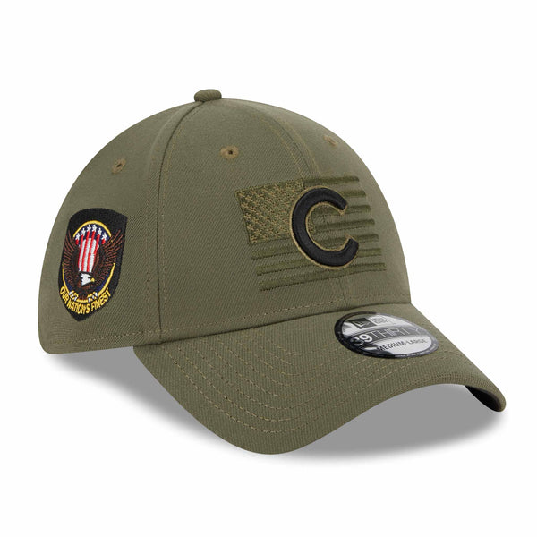 Chicago Cubs New Era 2023 Armed Forces Day 39THIRTY Flex Hat - Green