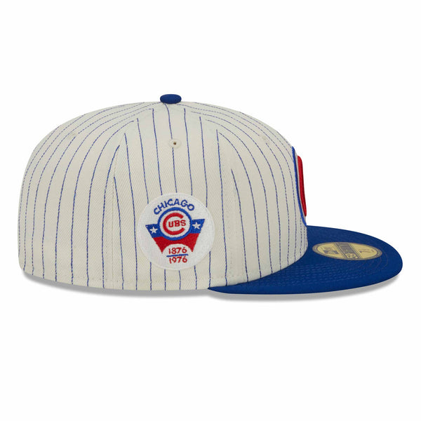 Men's New Era White Chicago Cubs Retro Jersey Script 59FIFTY Fitted Hat