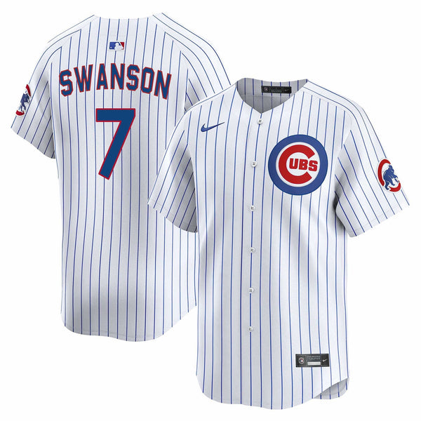 Chicago Cubs Dansby Swanson Youth Home Nike Vapor Limited Jersey W/ Authentic Lettering
